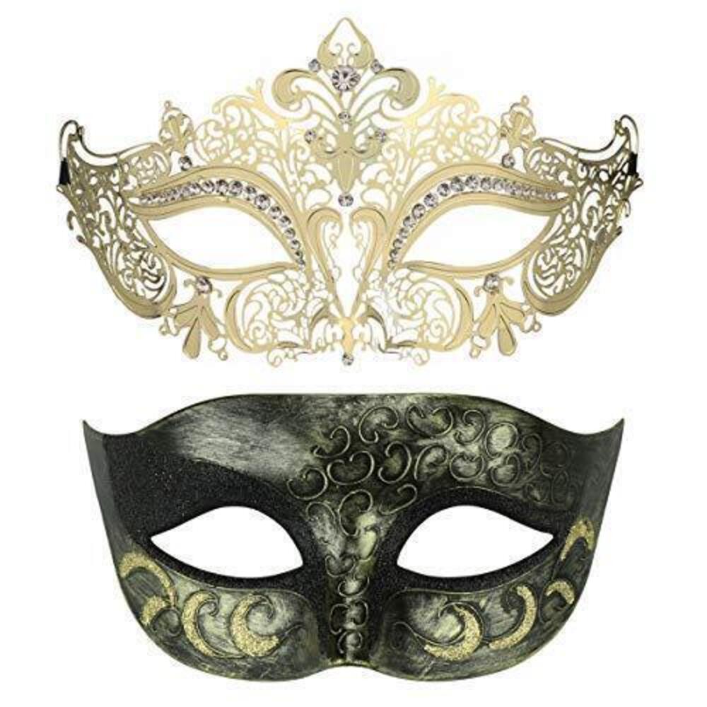 5383 Couples Venetian Laser Cut Masquerade Mask,Halloween Mardi Gras Party